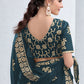 Trendy Saree Shimmer Georgette Teal Sequins Saree