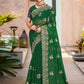 Classic Shimmer Silk Green Embroidered Saree
