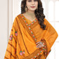 Classic Shimmer Silk Orange Embroidered Saree