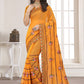 Classic Shimmer Silk Orange Embroidered Saree