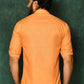 Short Kurta Cotton Peach Plain Mens