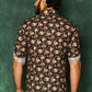 Short Kurta Cotton Black Print Mens