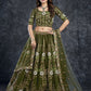 A Line Lehenga Silk Green Dimond Lehenga Choli