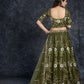 A Line Lehenga Silk Green Dimond Lehenga Choli