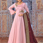 Anarkali Suit Silk Pink Embroidered Salwar Kameez