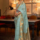 Classic Silk Aqua Blue Weaving Saree