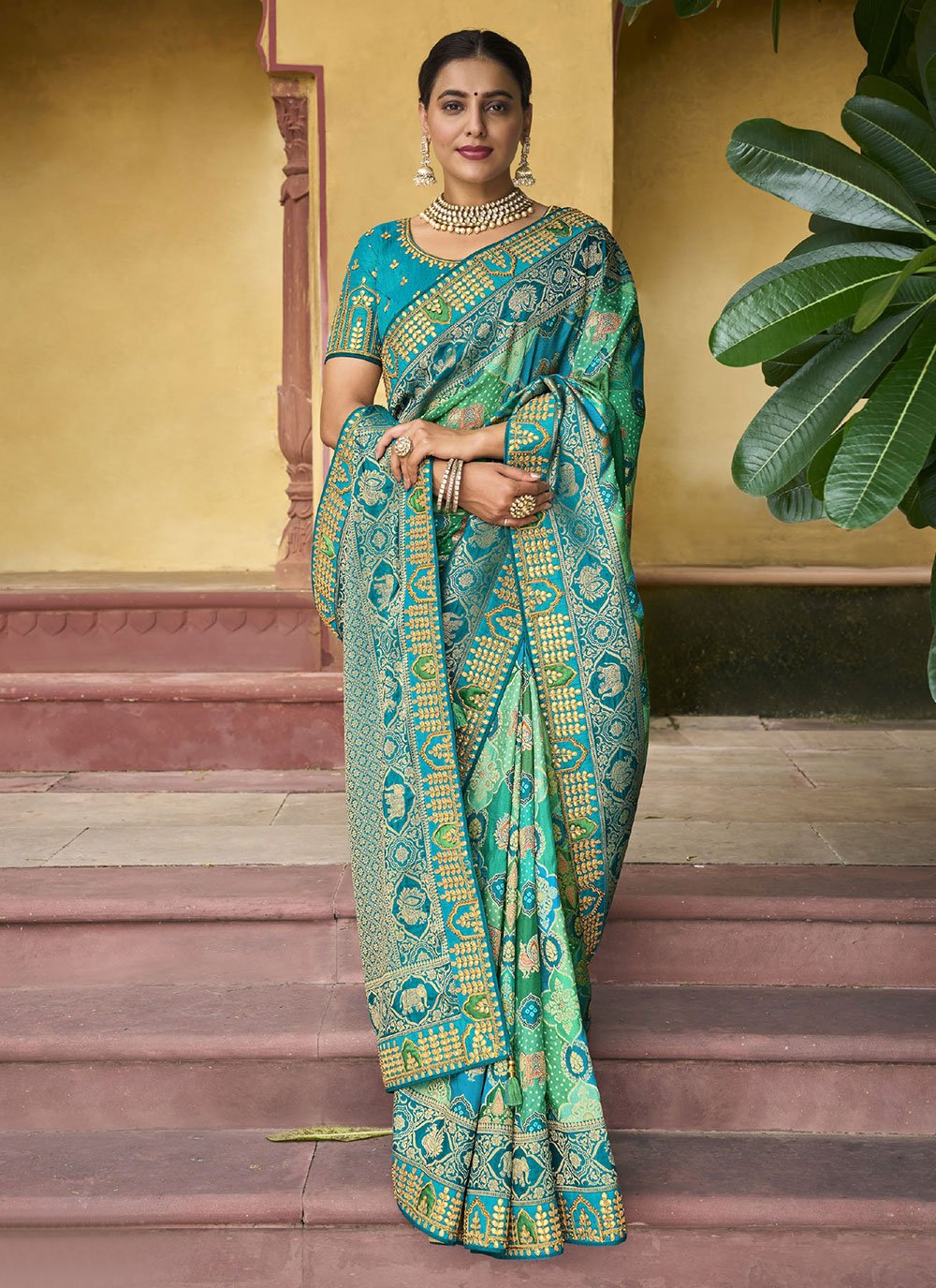 Trendy Saree Silk Aqua Blue Embroidered Saree