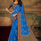 Classic Pure Dola Silk Aqua Blue Swarovski Saree