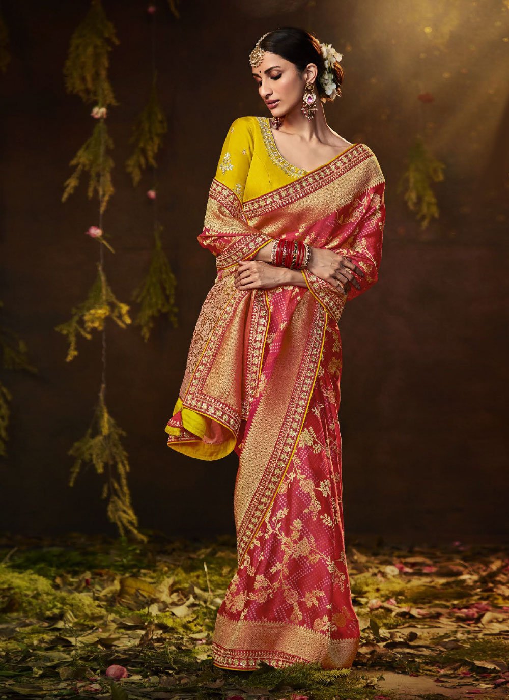 Classic Silk Red Bandhej Saree