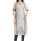 Casual Kurti Silk Blend Beige Print Kurtis