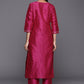 Casual Kurti Silk Blend Pink Embroidered Kurtis