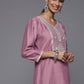 Salwar Suit Silk Blend Lavender Embroidered Salwar Kameez
