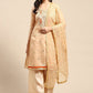 Palazzo Salwar Suit Silk Blend Peach Embroidered Salwar Kameez