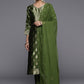 Salwar Suit Silk Blend Green Weaving Salwar Kameez
