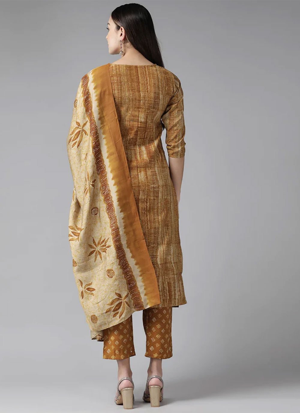 Trendy Suit Silk Blend Mustard Embroidered Salwar Kameez