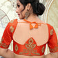Blouse Silk Orange Embroidered Blouse