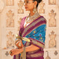 Classic Silk Blue Purple Weaving Saree