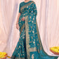 Contemporary Organza Silk Blue Print Saree