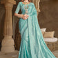 Classic Silk Aqua Blue Embroidered Saree
