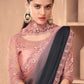 Contemporary Silk Black Pink Embroidered Saree