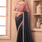 Contemporary Silk Black Pink Embroidered Saree