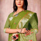 Classic Linen Silk Green Embroidered Saree