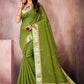 Classic Linen Silk Green Embroidered Saree