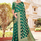 Classic Silk Green Patch Border Saree