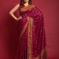 Casual Silk Maroon Foil Print Saree