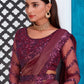 Classic Silk Purple Patch Border Saree