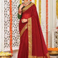 Classic Organza Silk Maroon Patch Border Saree