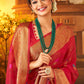 Contemporary Organza Silk Rani Booti Saree