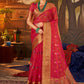 Contemporary Organza Silk Rani Booti Saree