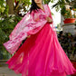 Gown Silk Pink Plain Gown