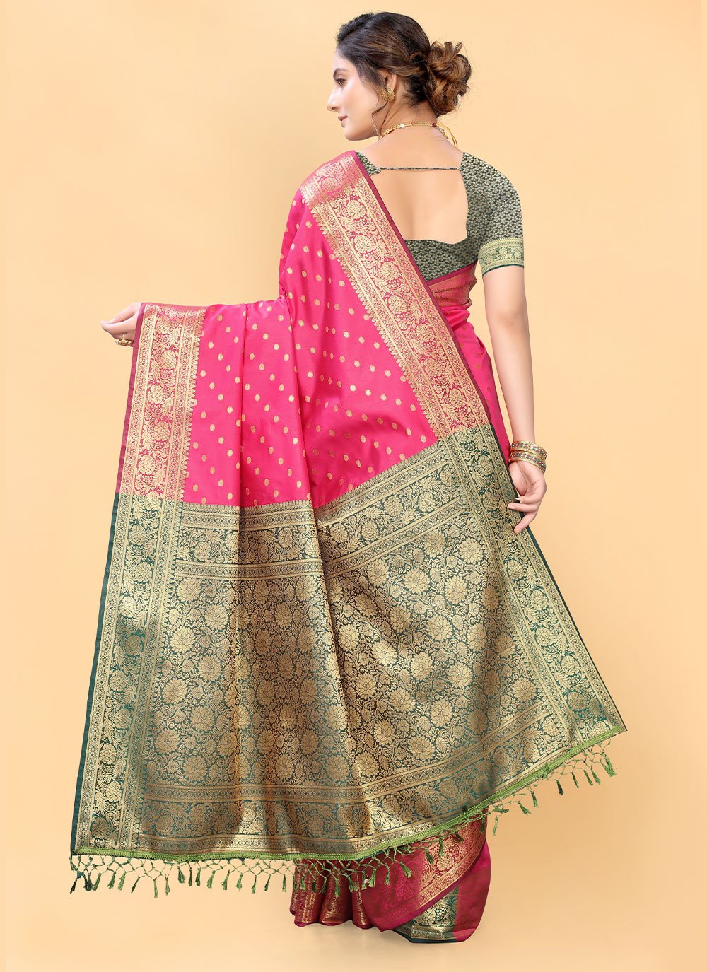 Trendy Saree Silk Pink Woven Saree