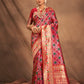 Designer Silk Pink Weaving Saree