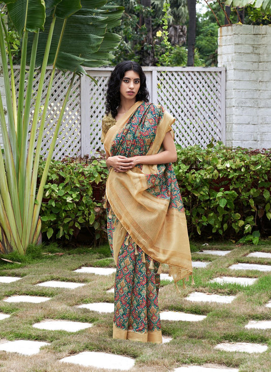 Classic Silk Rama Digital Print Saree