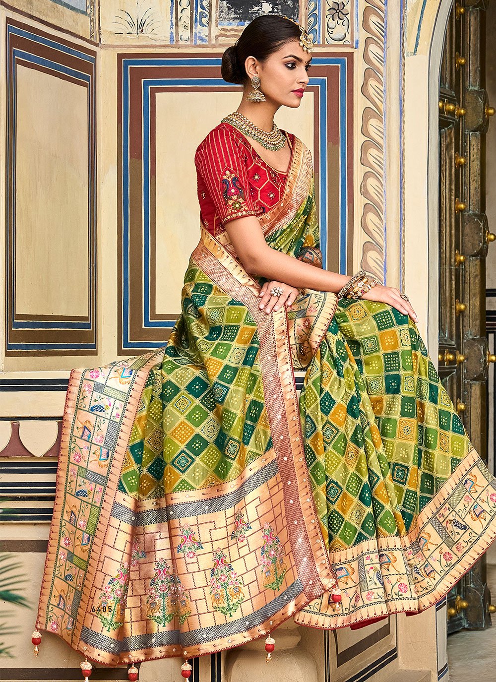 Classic Silk Green Embroidered Saree