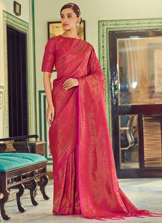 Classic Silk Red Weaving Saree