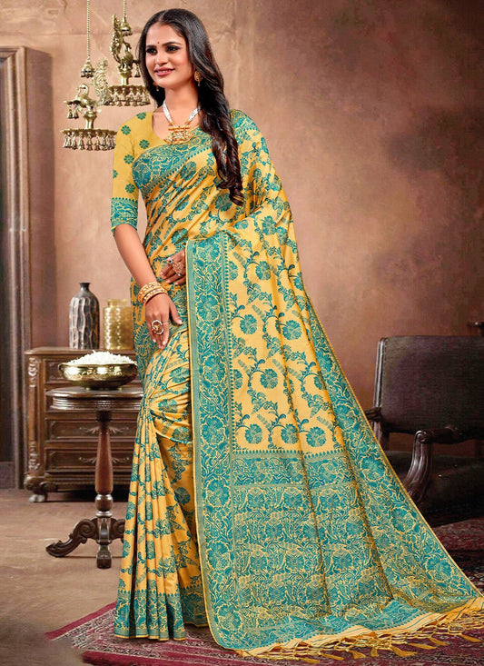 Classic Silk Turquoise Weaving Saree