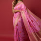 Classic Silk Pink Woven Saree