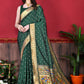 Classic Silk Green Patch Border Saree