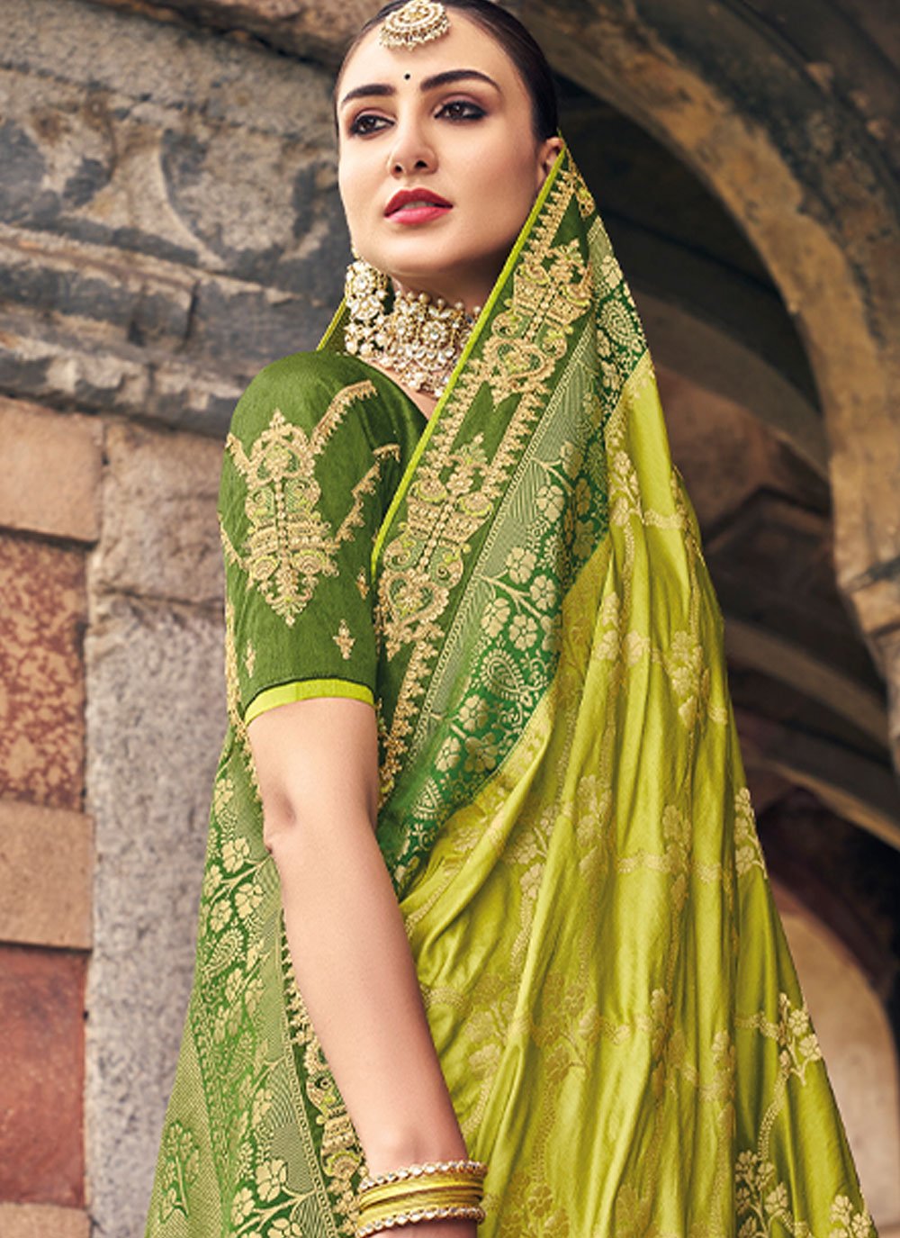 Classic Silk Green Weaving Saree