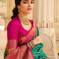 Classic Silk Green Patch Border Saree