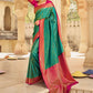 Classic Silk Green Patch Border Saree