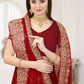 Classic Silk Maroon Embroidered Saree