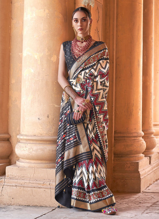 Classic Silk Multi Colour Patola Print Saree