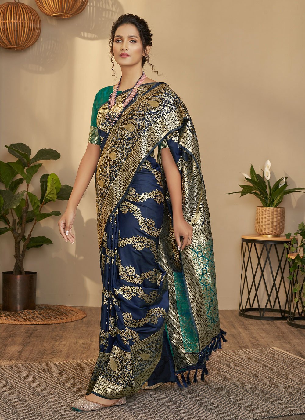 Classic Silk Blue Weaving Saree