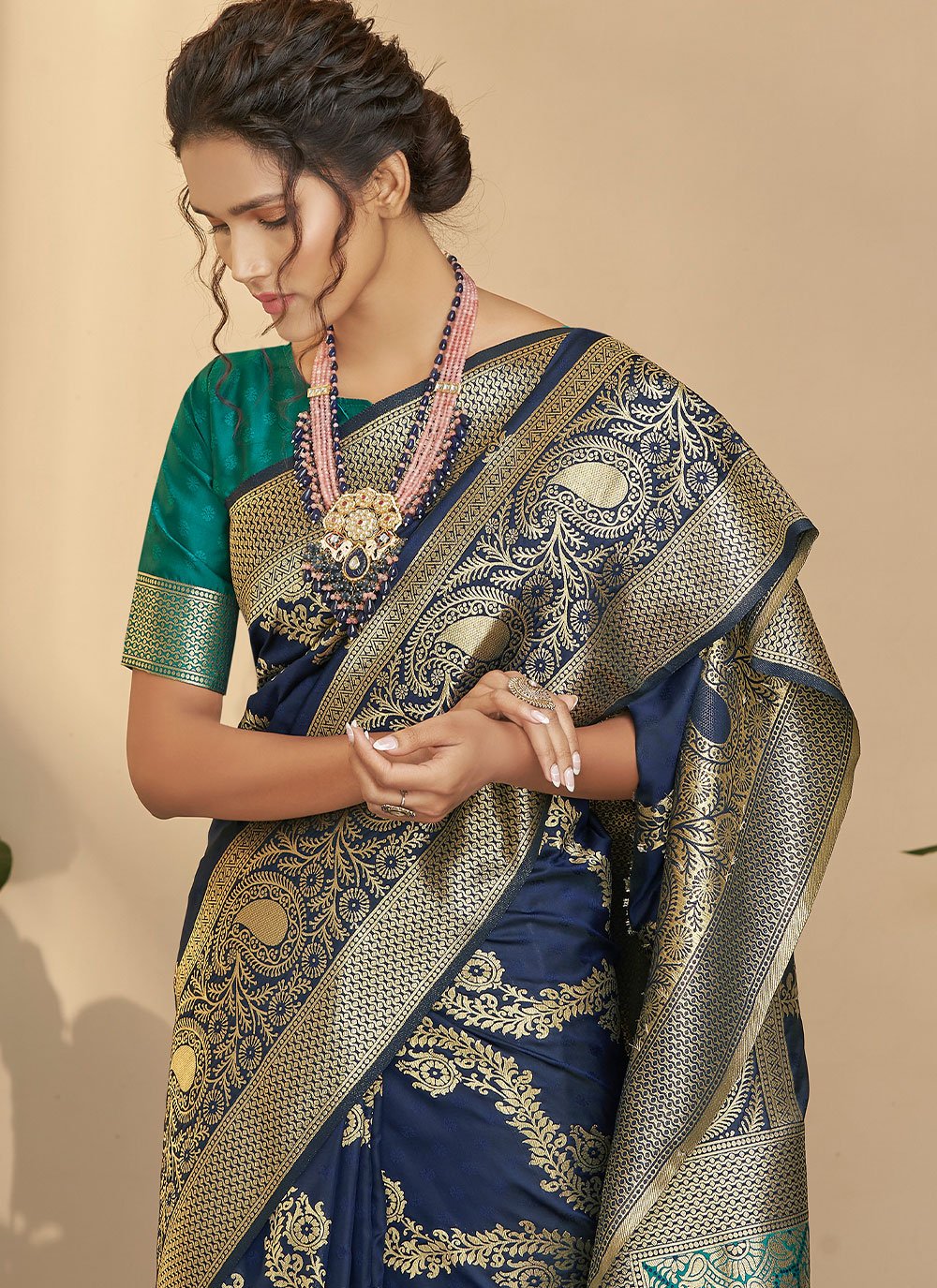 Classic Silk Blue Weaving Saree