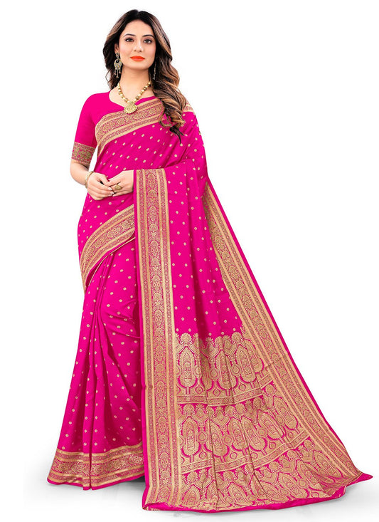 Contemporary Silk Pink Weaving Saree